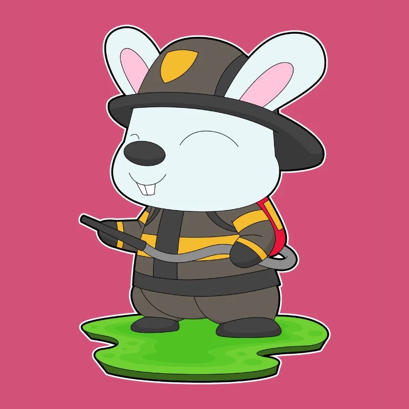 Rabbit Firefighter Fire Extinguisher Fire Brigade