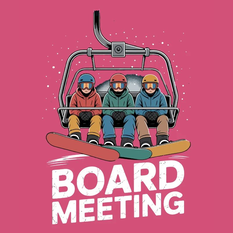 Lustige Snowboard-Vorstandssitzung