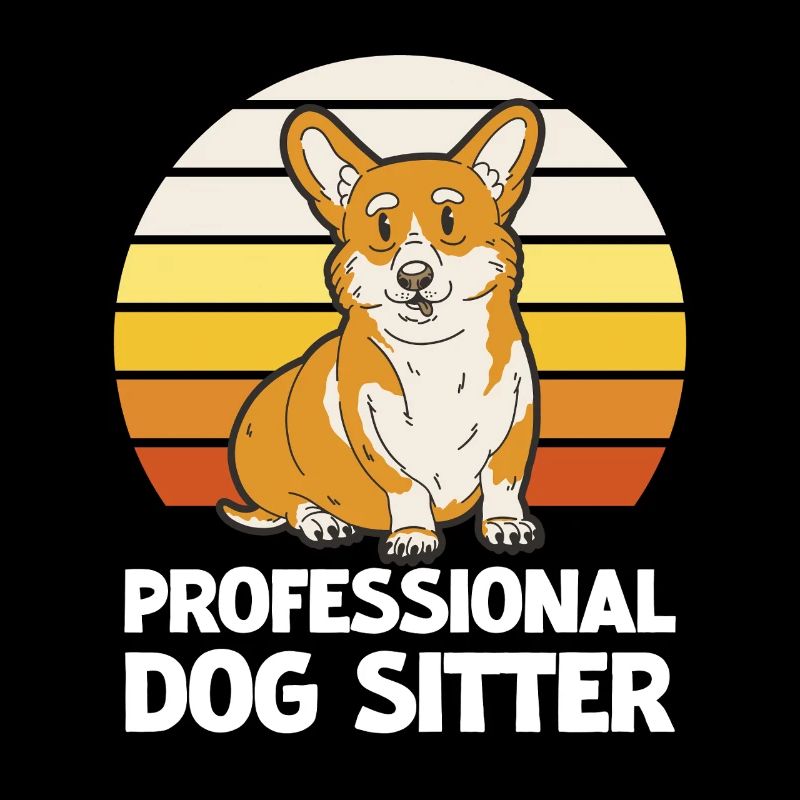 Corgi Dog Sitter Professionnel Rétro