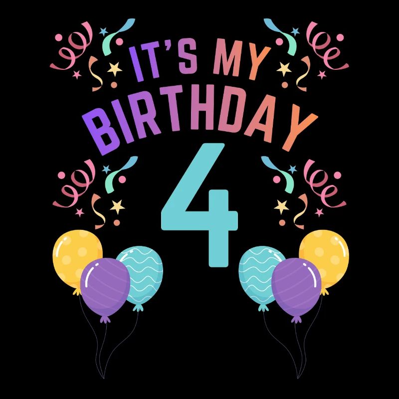 4 Jahre Mädchen It’s My Birthday Kinder Geburtstag