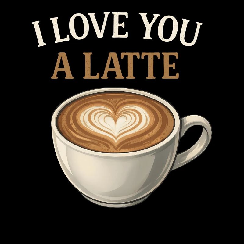 Ich liebe dich Ein Latte-Kaffee-Espresso-Koffein-Wortspiel