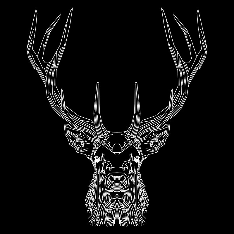 Tech Deer – Geometrischer Hirsch in Weiß