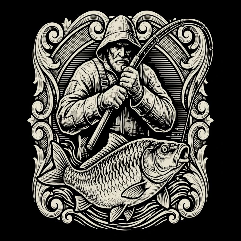 Vintage Angler Fish Illustration