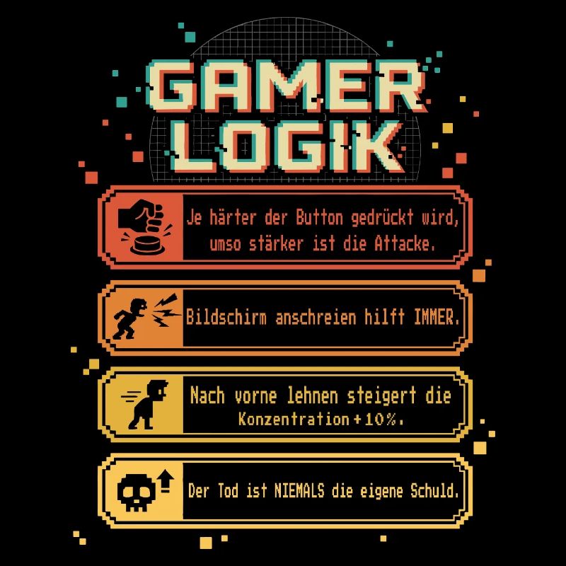 Gamer Logic Design Jeu Drôle Rétro Pixel