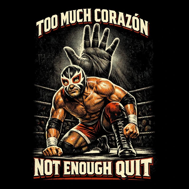Lucha Libre Luchador Too Much Corazon