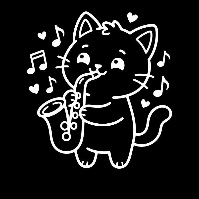 Musical Kawaii Cat Saxophone