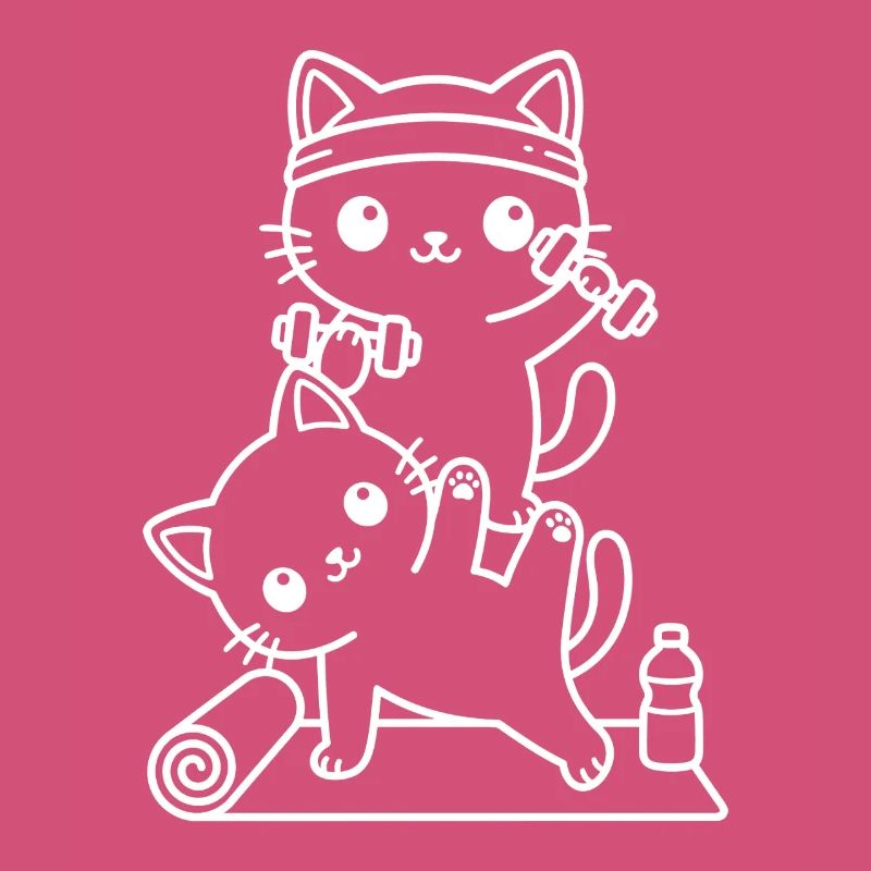 Kawaii Katzen beim Training