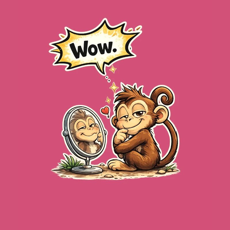 Lustiger Affe Wow Spruch Geschenk