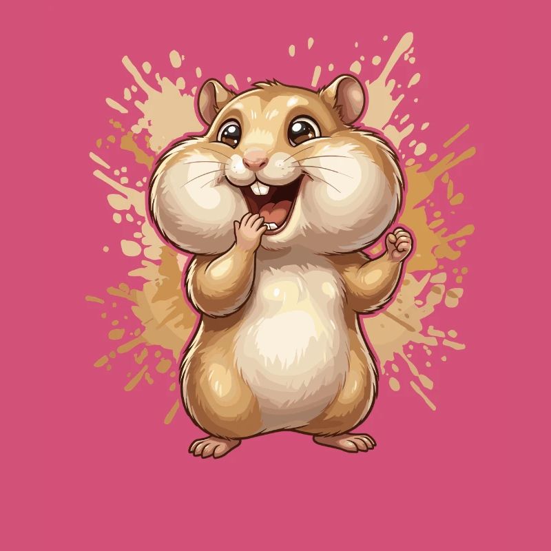 Fröhlicher Hamster Splash Illustration