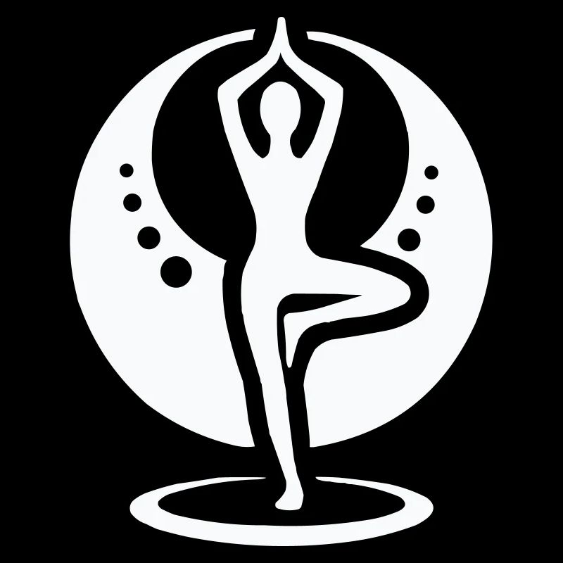 Silhouette de yoga dans le cercle de la lune