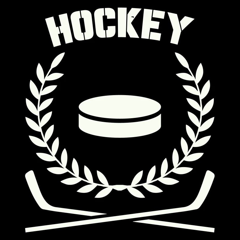 Hockey Emblem mit Scheibe und Lorbeer