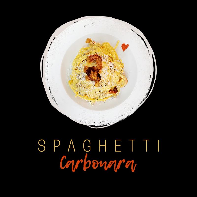 Spaghetti Carbonara Pasta Nudel Gourmet Design