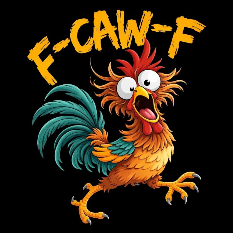 F-Caw-F Chicken Rooster Funny Meme Graphic