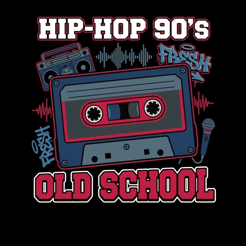 Hip Hop 90s Oldschool Cassette Retro