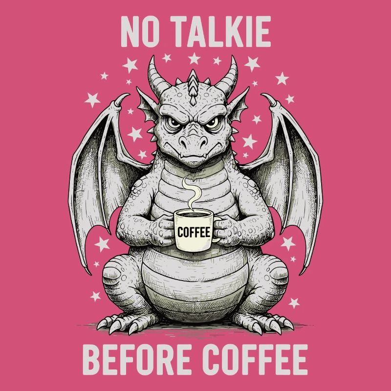 No Conversation Before Coffee Lover Dragon