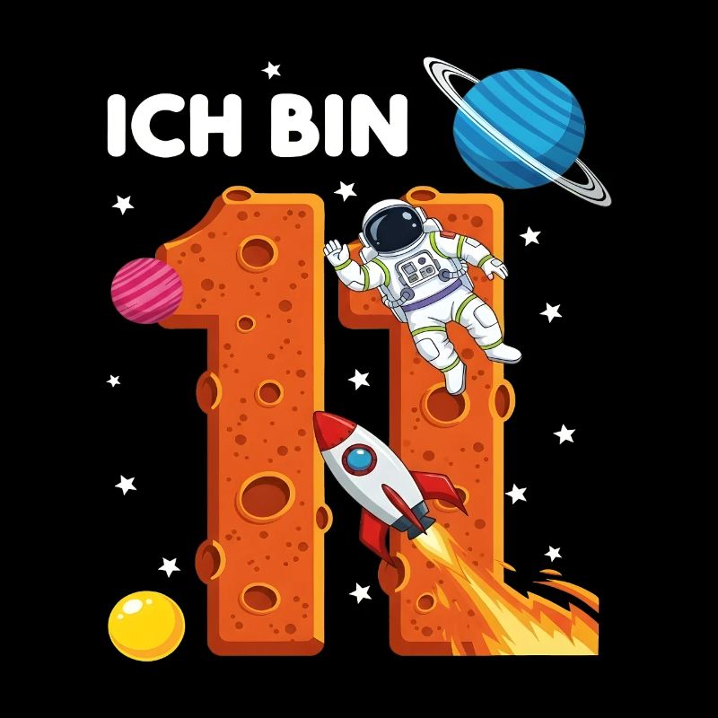 Ich bin 11 Astronaut Weltraum Geburtstag