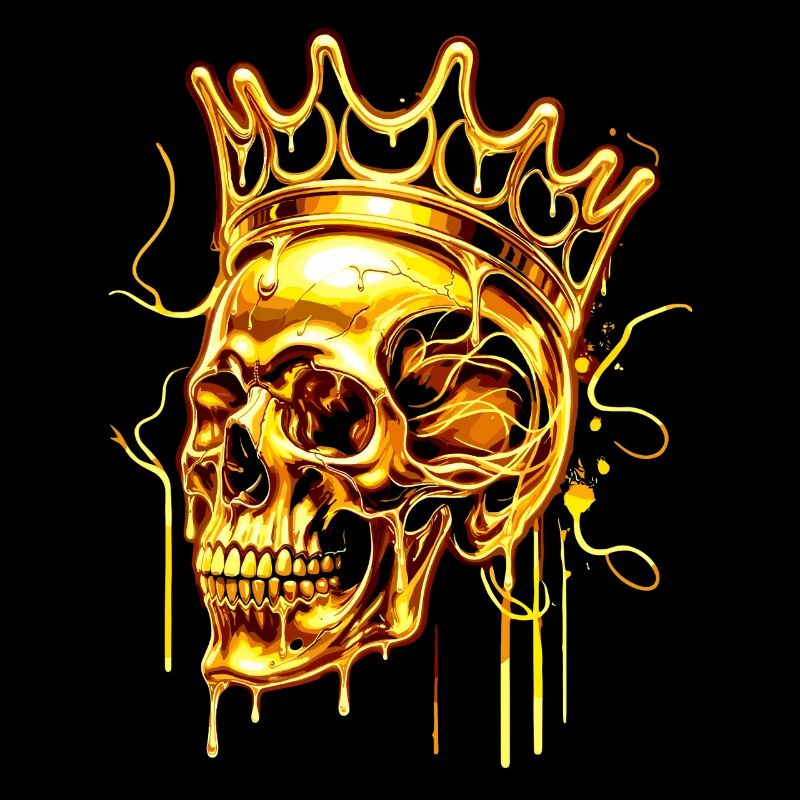 Couronne dorée du crâne fondant