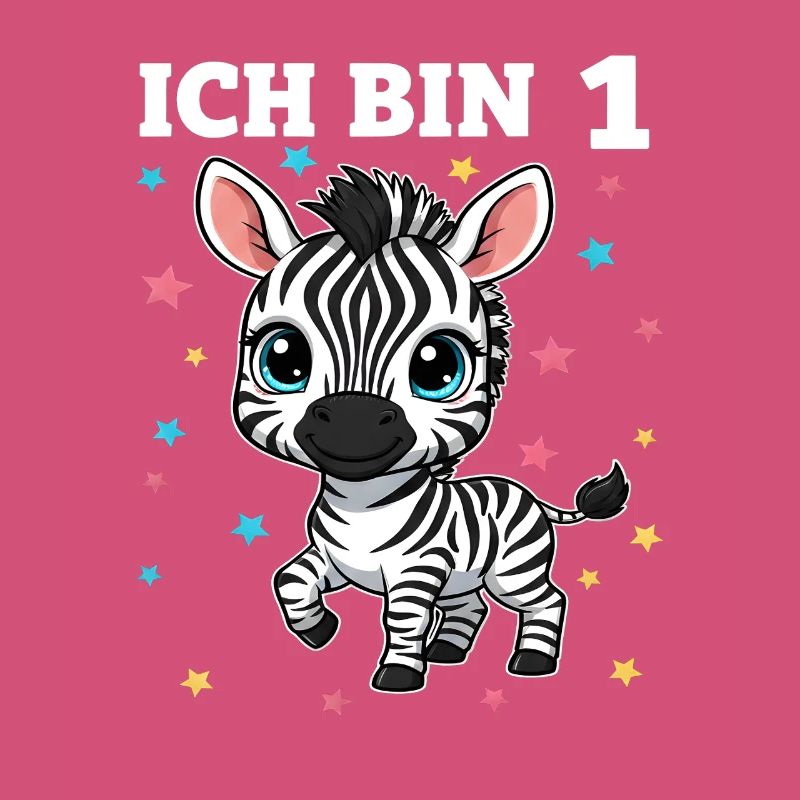 Ich bin 1 - Süßes Zebra zum 1. Geburtstag