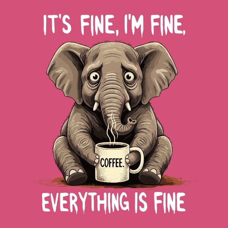 Its Fine Im Fine Kaffee Elefant Humor
