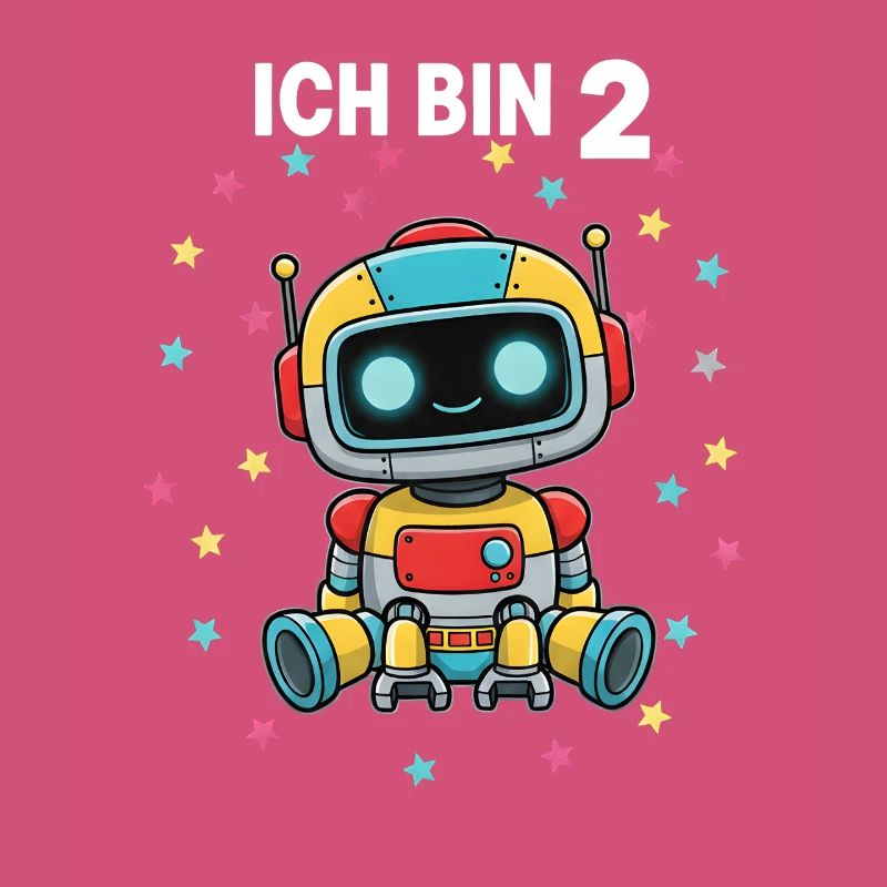 Ich bin 2 - Süßes Roboter zum 2. Geburtstag