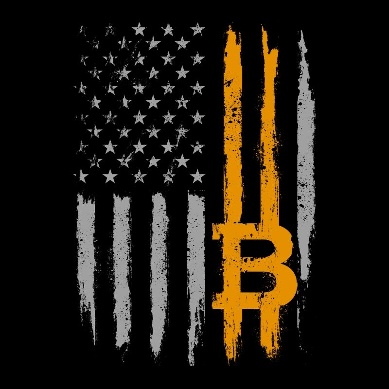 Bitcoin US Flag Crypto Patriotic Blockchain BTC