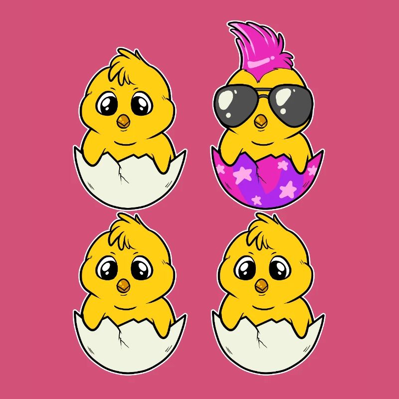 Cool Punk Chick Be Different Funny Easter Motif