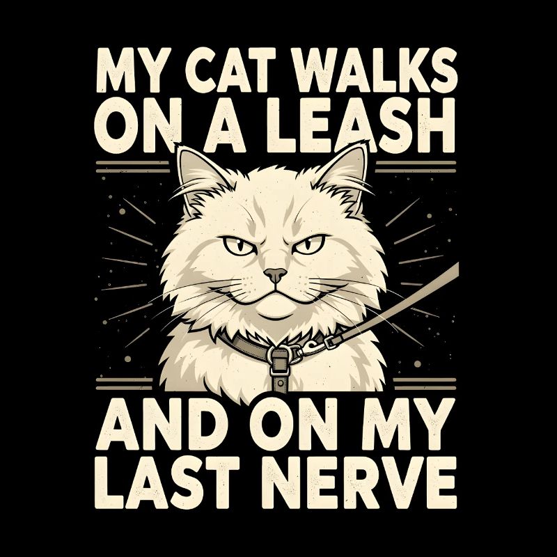 Cat on a leash is annoying | Cat humor