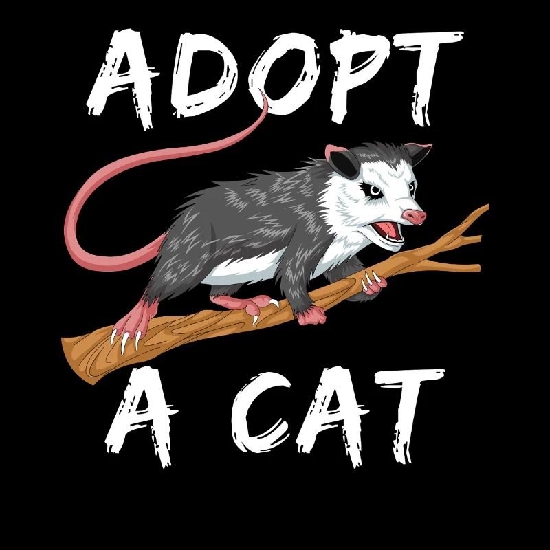 Funny Opossum T-Shirt - Misidentified Adopt a Cat 