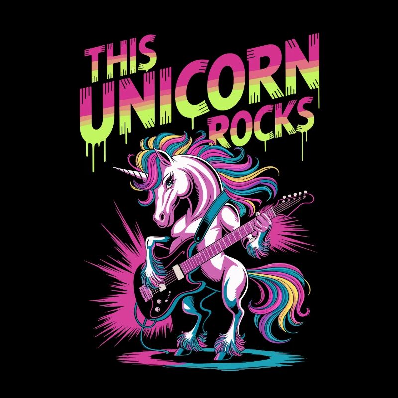 Unicorn Rock Neon Guitar