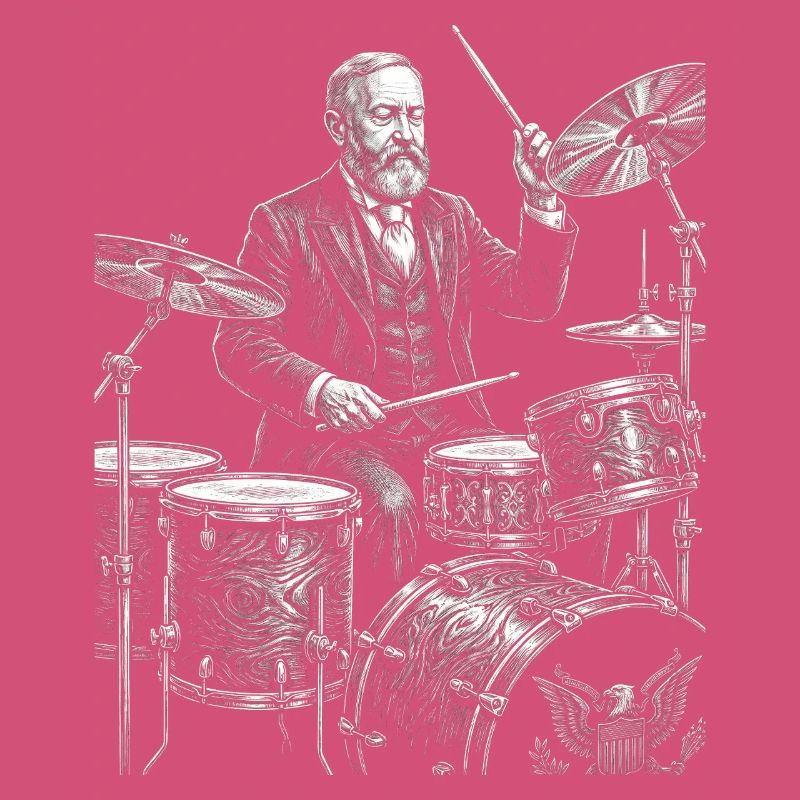 Benjamin Harrison joue de la batterie