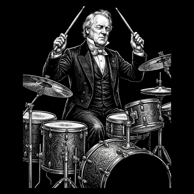 James Buchanan joue de la batterie