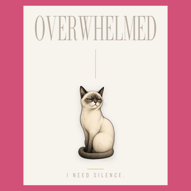 DÉPASSÉE. Noble Cat Introverti Conception du Mème