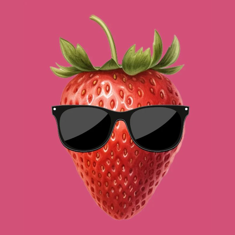 Fraise avec lunettes de soleil