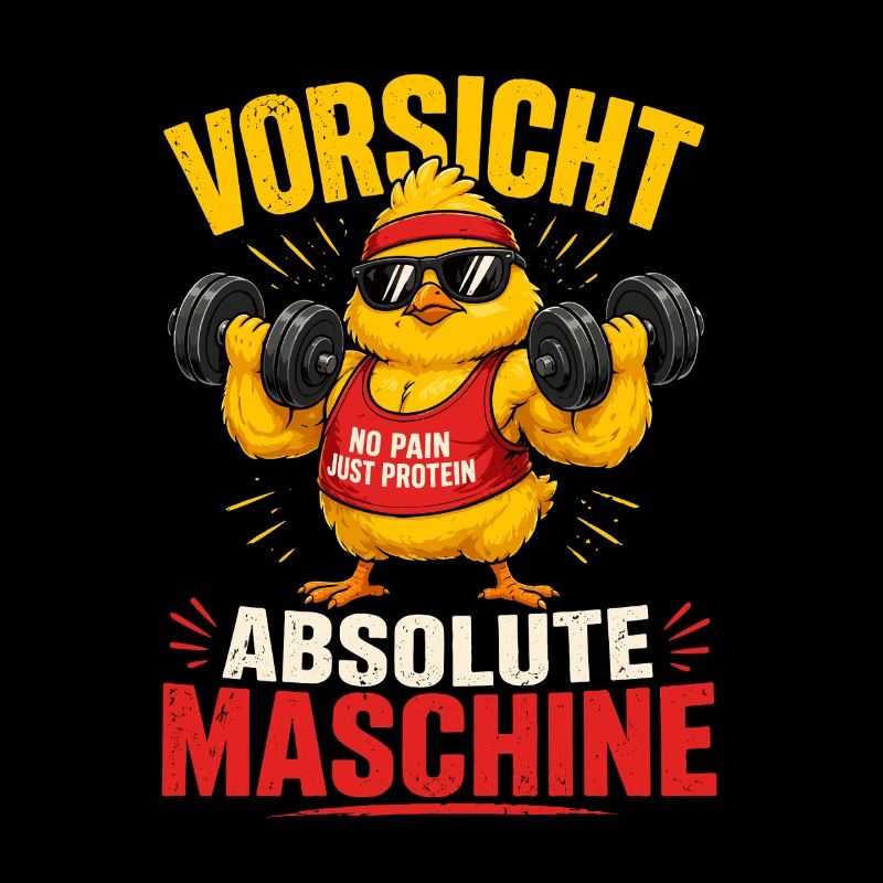 Caution Absolute Machine No Pain Just Protein
