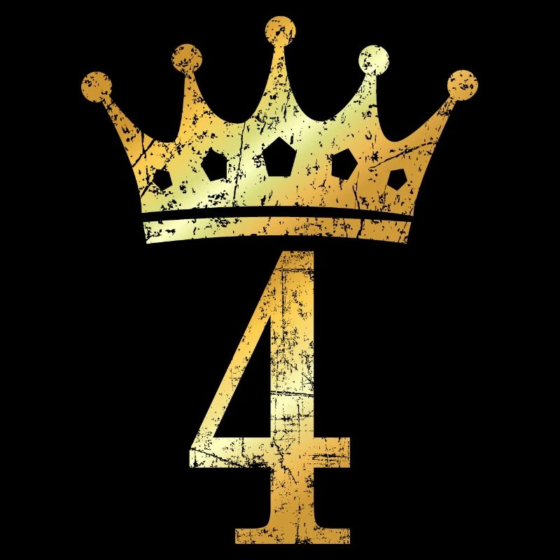 Krone Nummer 4 (Vintage Goldgelb) 4. Geburtstag