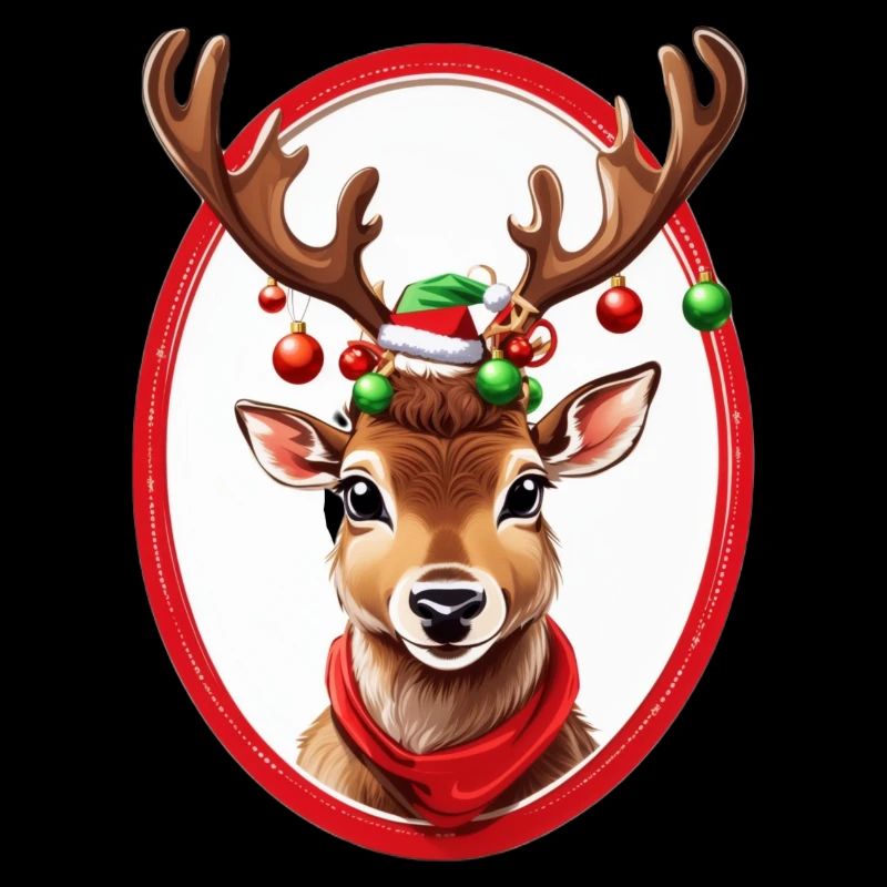 Rentier mit Weihnachtskugeln