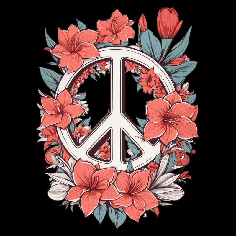 Signe de paix avec des fleurs