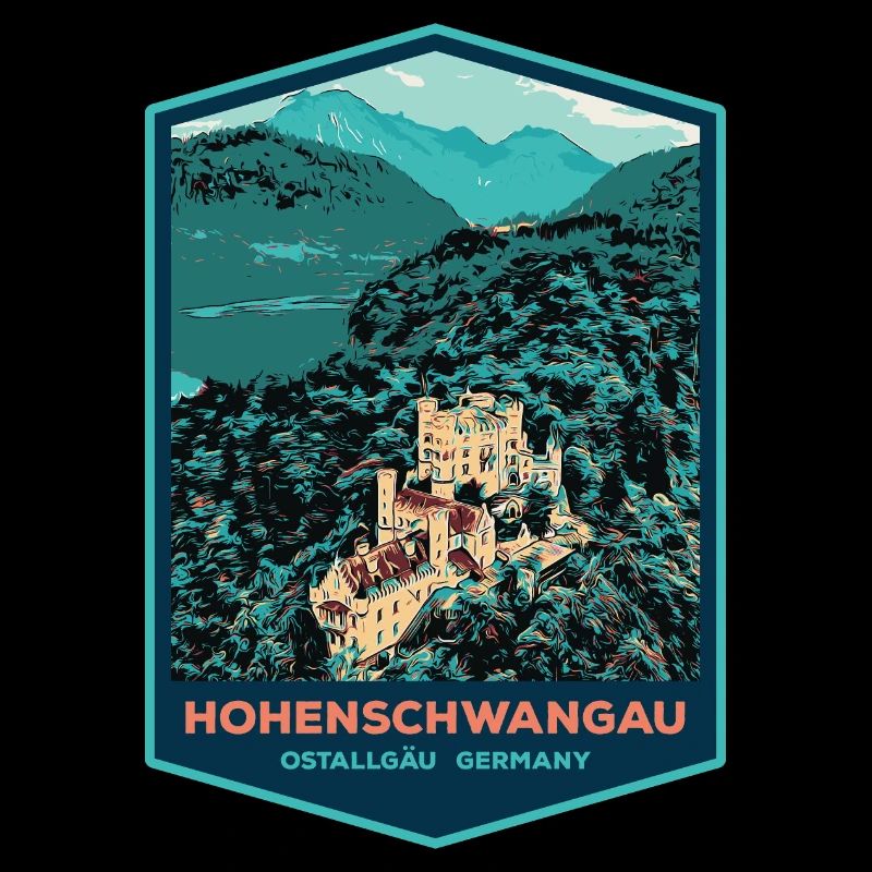 Illustration château Hohenschwangau, Bavière