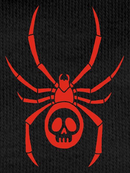 Araignée rouge et crâne
