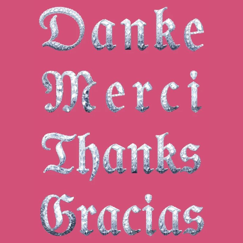 Multilinguale Dankesbotschaft Eiskristall