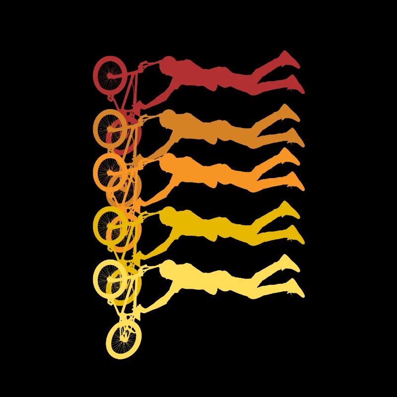 Silhouettes de cyclistes colorés