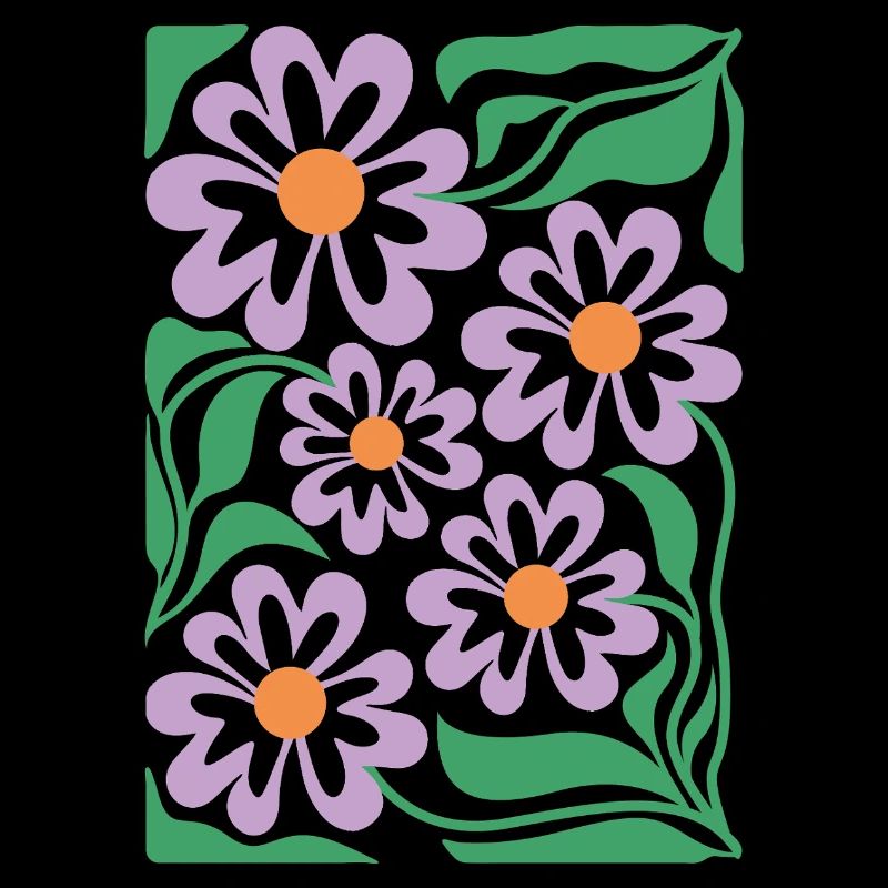 Motif floral violet Boho Flora