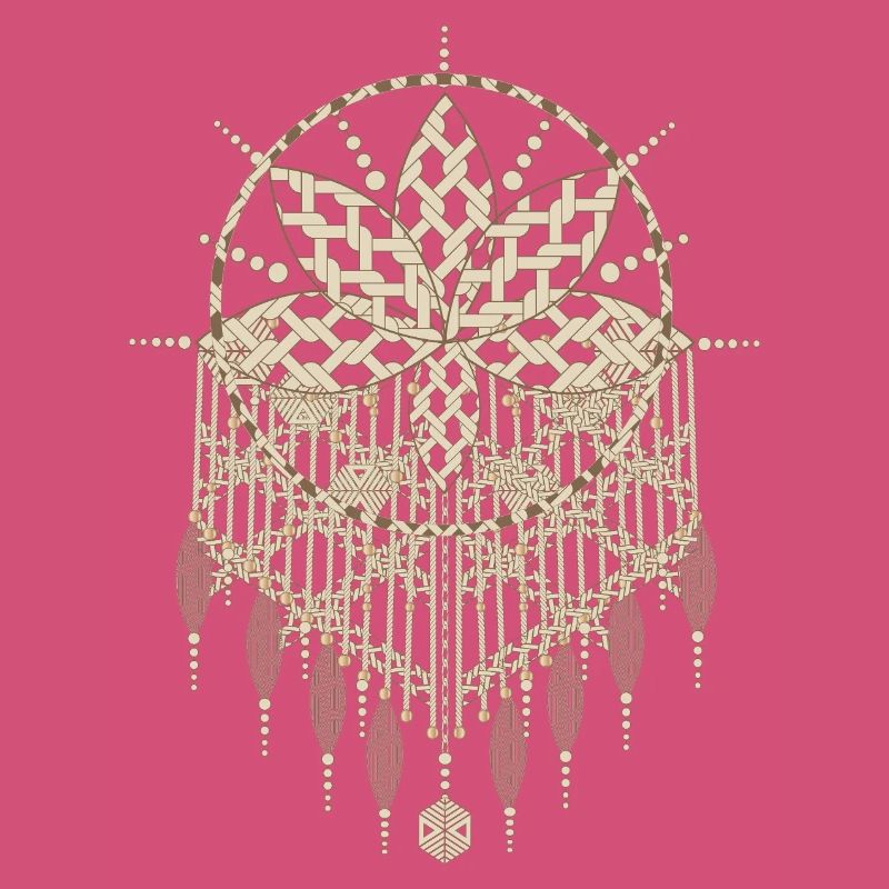 Macramé pendant with ornate knot patterns