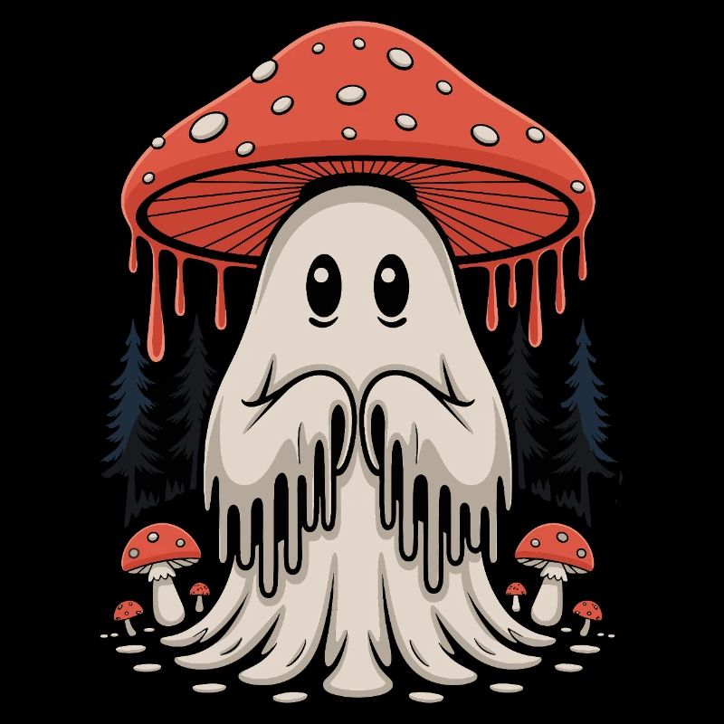 Ghost mushroom with forest magic