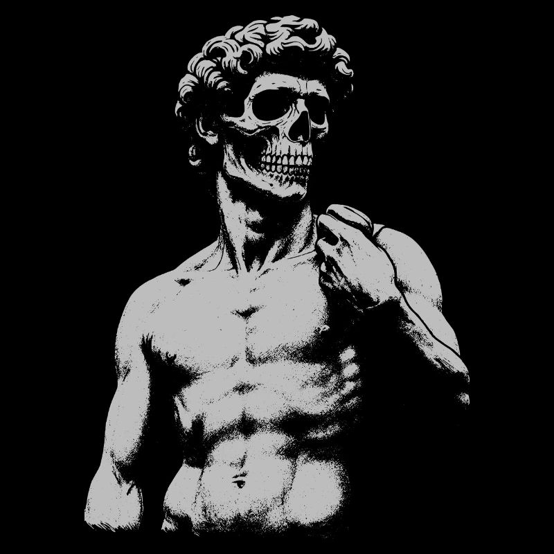 David Michelangelo avec masque de crâne Portrait noir