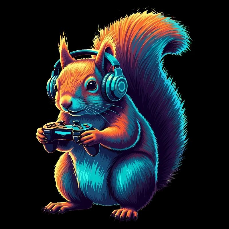 Squirrel Gaming Animal Video Games Funny