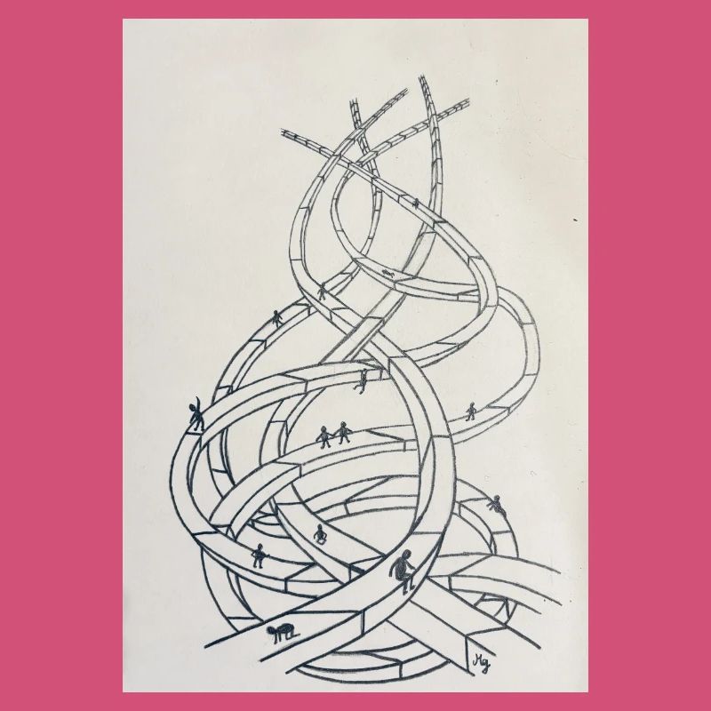 Loop labyrinth of paths