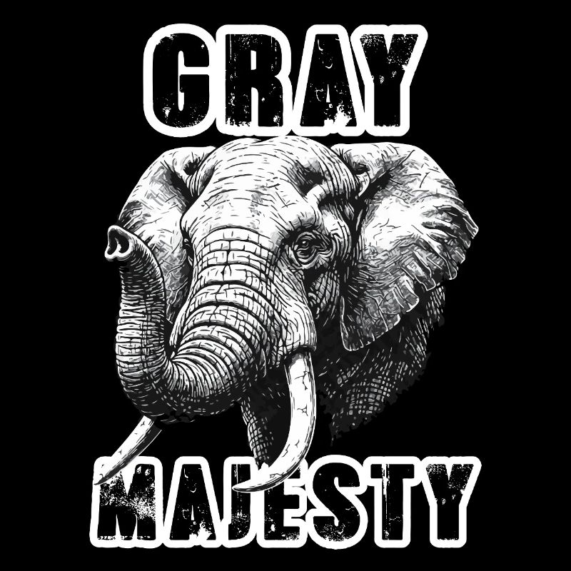 Éléphant Gray Majesty Puissance