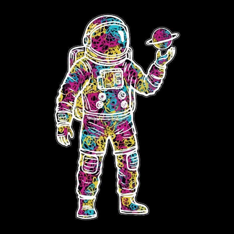 Astronaute Espace Scribble Planète Gribouillis