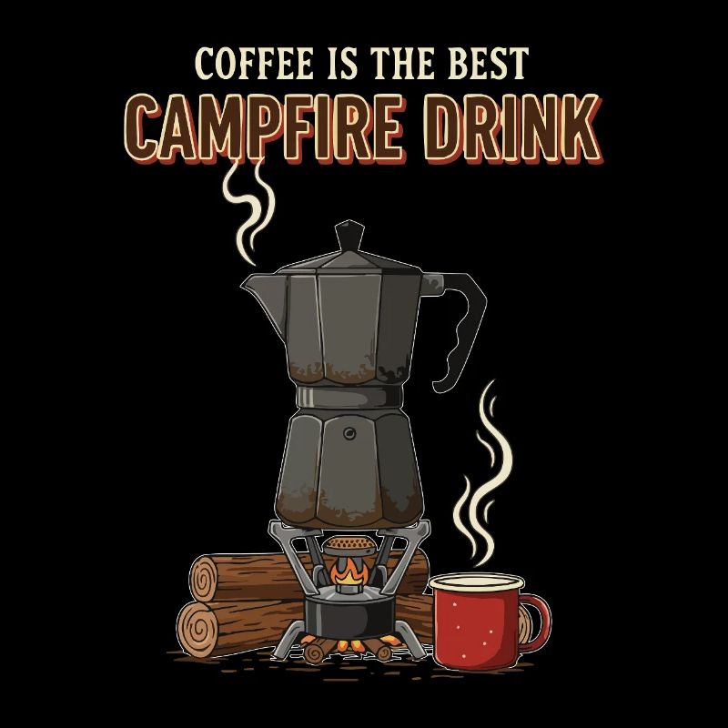 Camping Café Humour Quote Coffee Campfire Drink